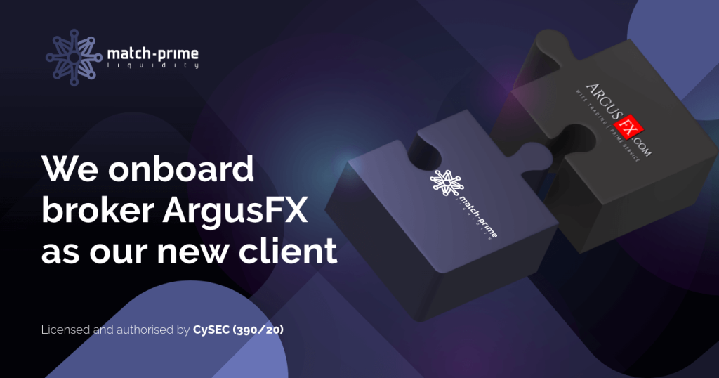 A cover of a blog post about the cooperation between the Match-Prime liquidity provider and ArgusFX broker