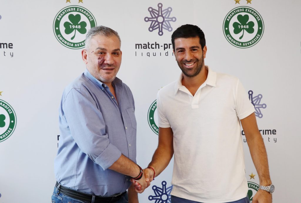 Dimitris Grigori, the deputy chairman of Omonoia FC and Andreas Kapsos, the CEO of Match-Prime Liquidity