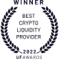 The logo of the Best Digital Asset Liquidity Provider award