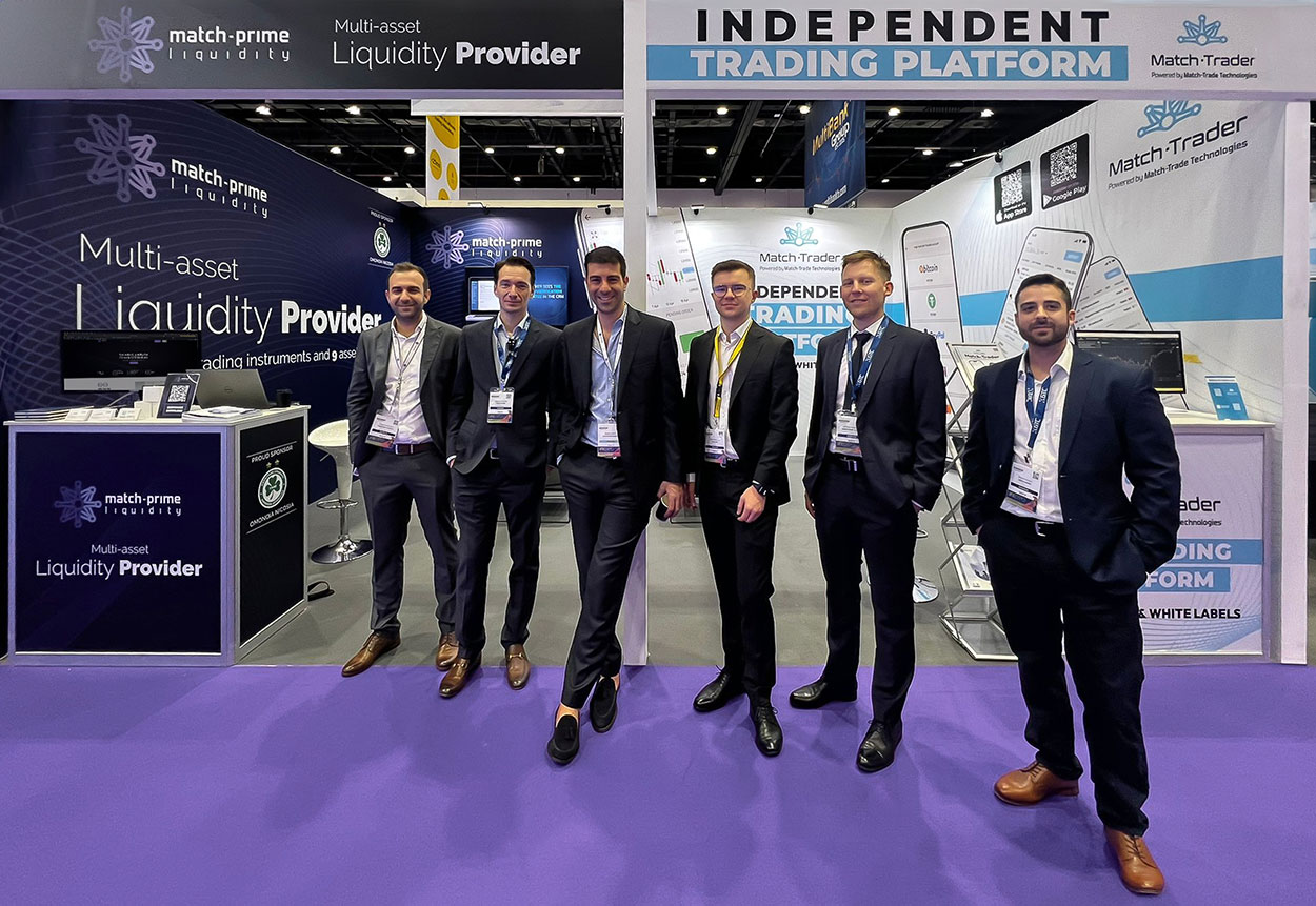 The team representing Match-Prime Liquidity and Match-Trader during an international FX expo